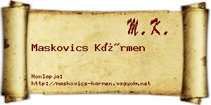 Maskovics Kármen névjegykártya
